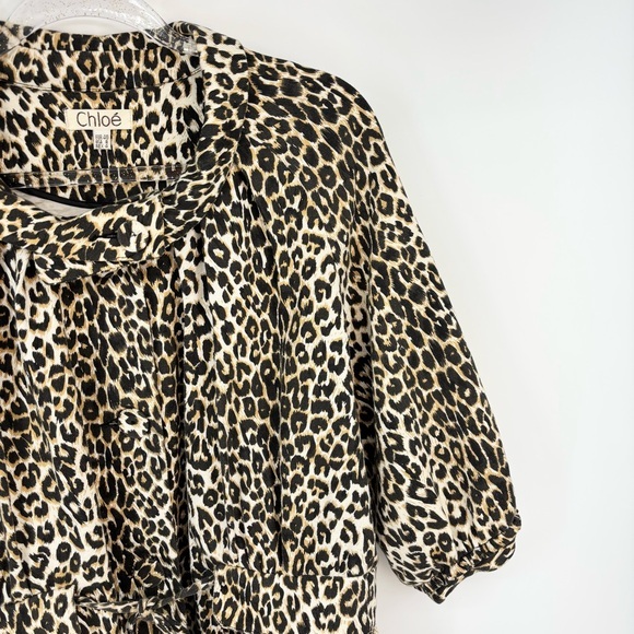 Chloe‎ Leopard Print Coat Size 8 Y2K Animal Print Glam Baddie - Picture 3 of 15